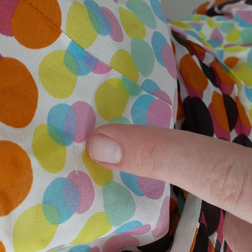 Lafayette rainbow polka dot silk wrap blouse size 14 - Picture 4 of 10